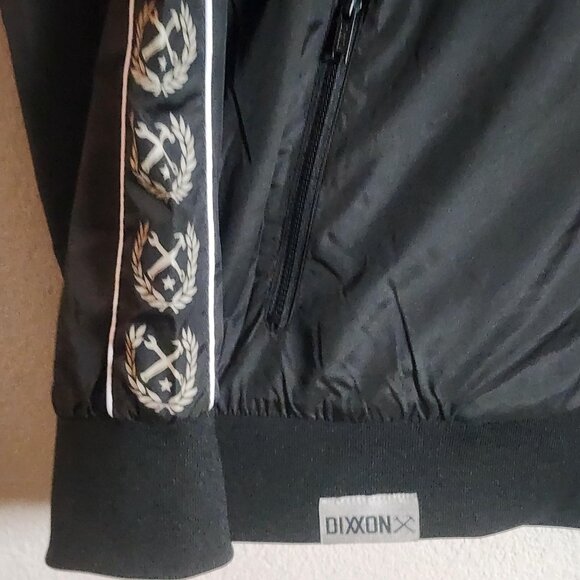 Dixxon Flannel Company Jacket Mens Small Black The Waterfront Hooded Windbreaker - Picture 2 of 12